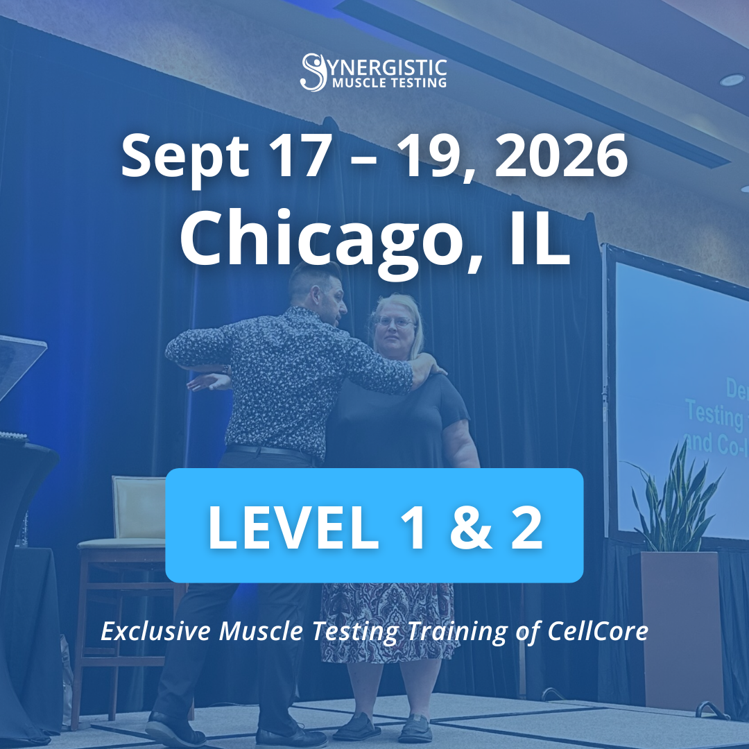 Level 1 and 2 Synergistic Muscle Testing Workshop in Chicago, IL September 2026. Exclusive Muscle Testing Training of CellCore.
